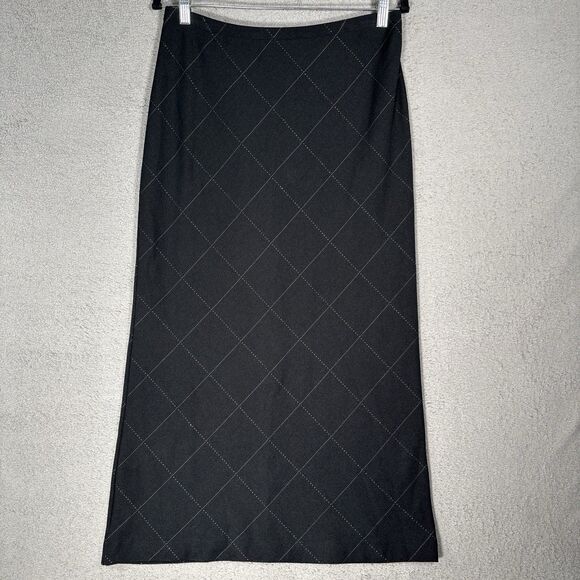 Express Women’s Size S Maxi Skirt Ribbed Diamond Dark Academia Teacher Goth Punk - Picture 1 of 13